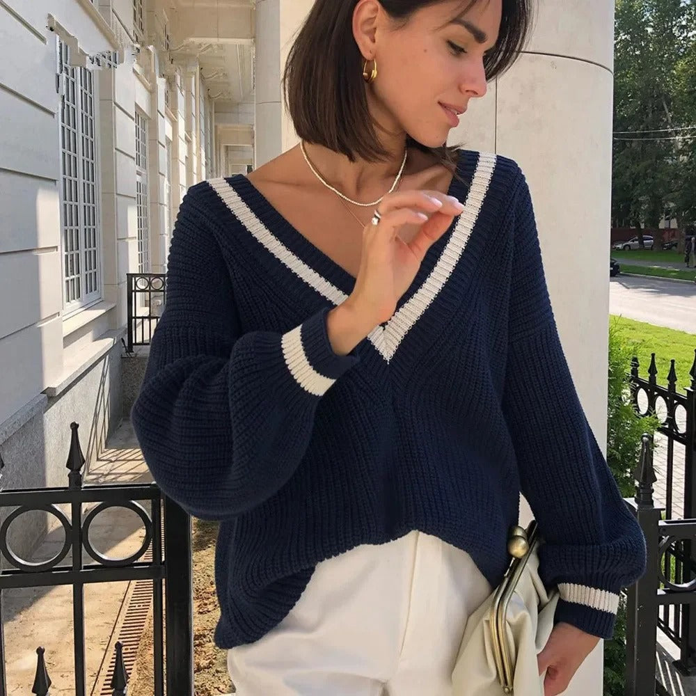 Pulls tricotés élégants pour femmes Col en V Moderne