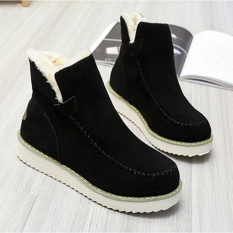 Bottes d'hiver en daim à talons pour femme