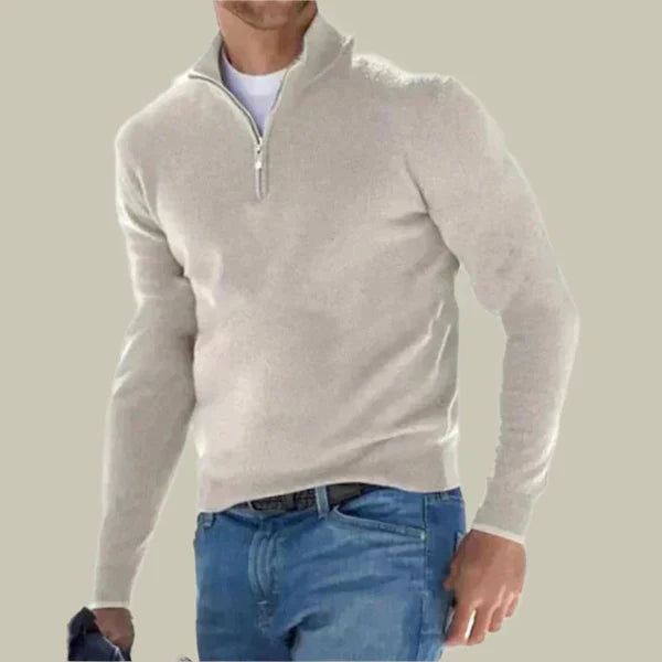 Pull-over homme classique moderne fermeture éclair