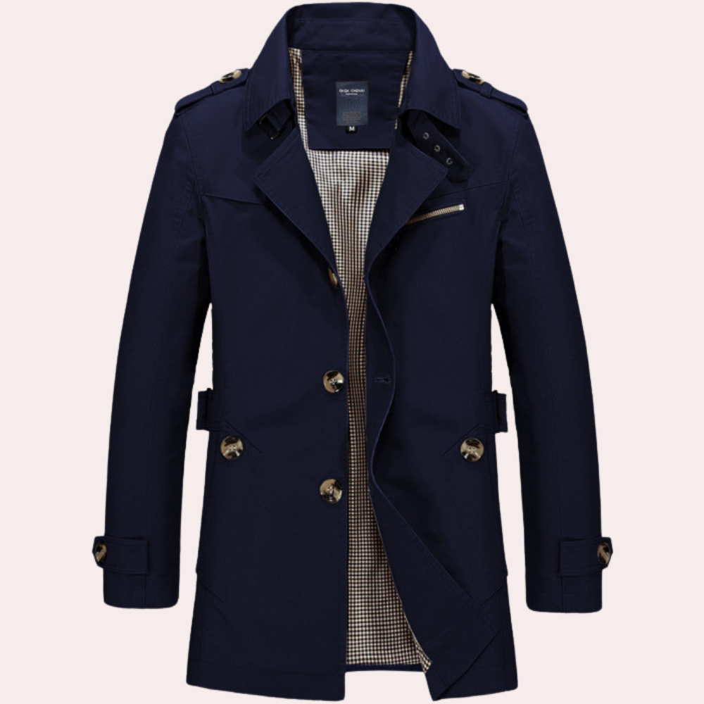 Trench-coat élégant pour homme - Manteau de printemps style moderne