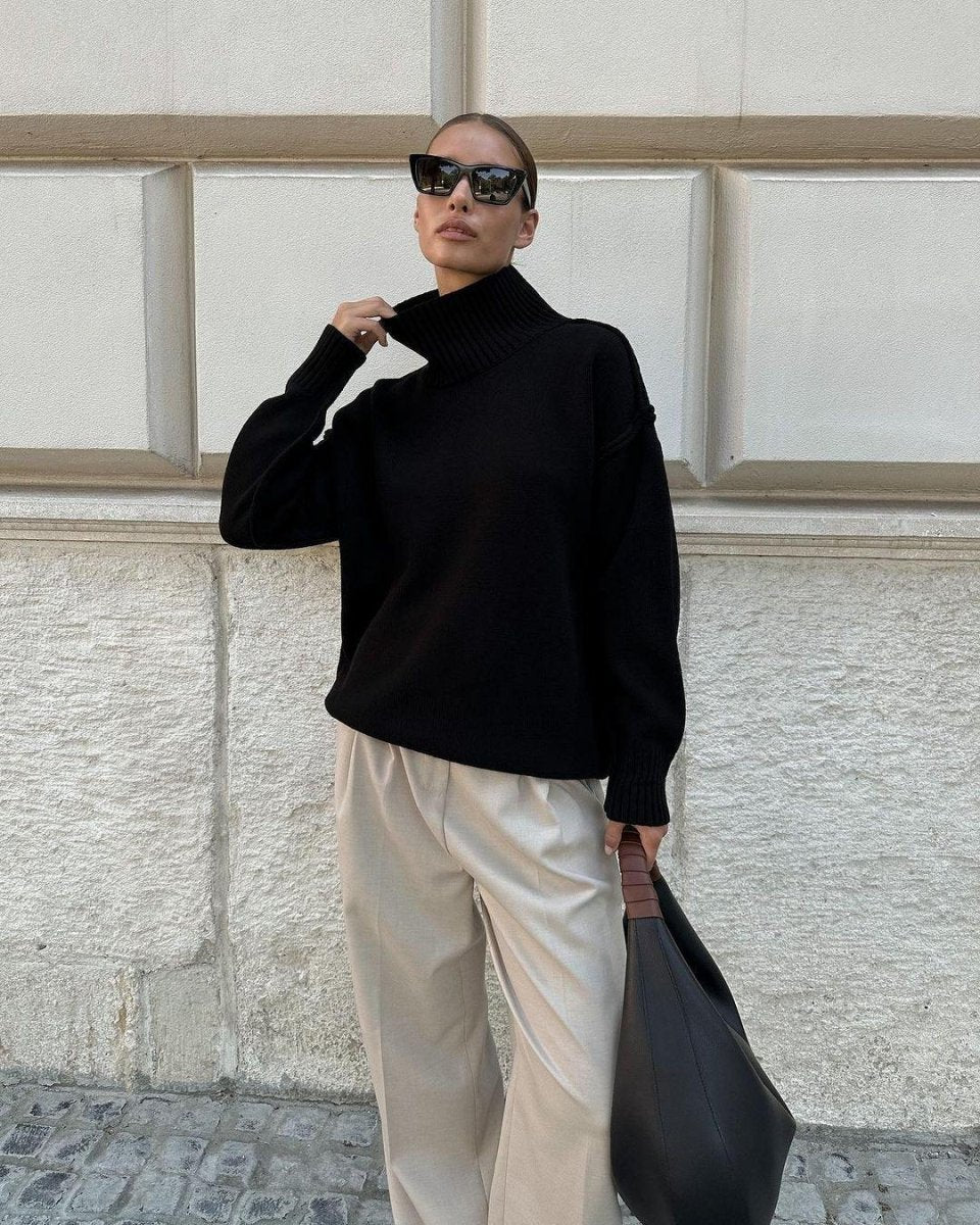 Grand pull à col roulé style oversize