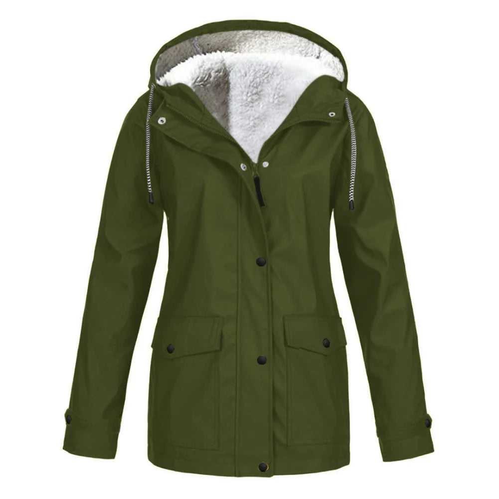 Parka d'hiver en fourrure synthétique doublé chaudement et isolé