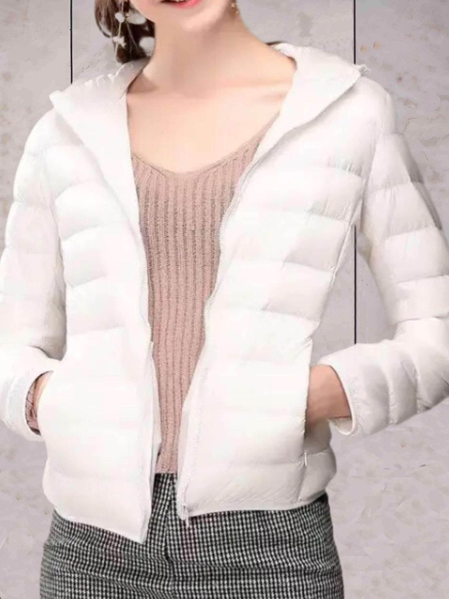 Doudoune d'hiver pour femme à capuche, chaude et isolée