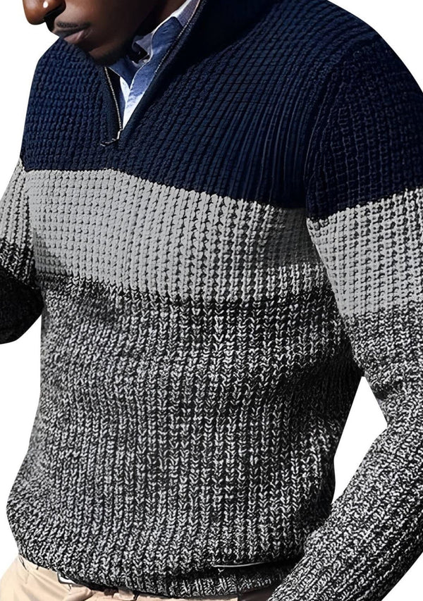 Pull fin moderne color-block