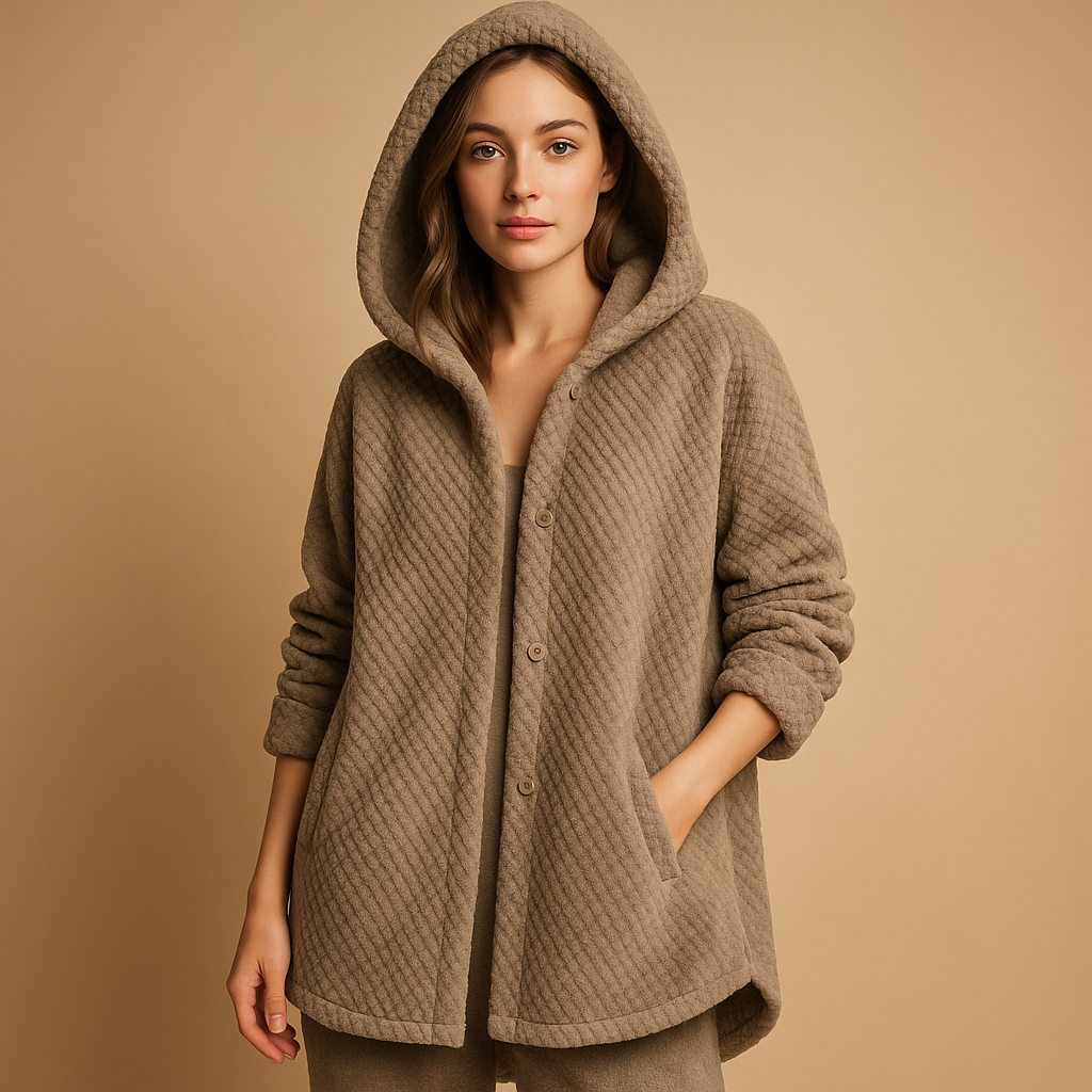 Veste teddy souple à capuche pour femme