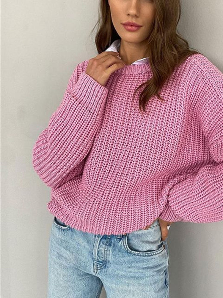 Pull oversized en grosse maille moderne pour femme