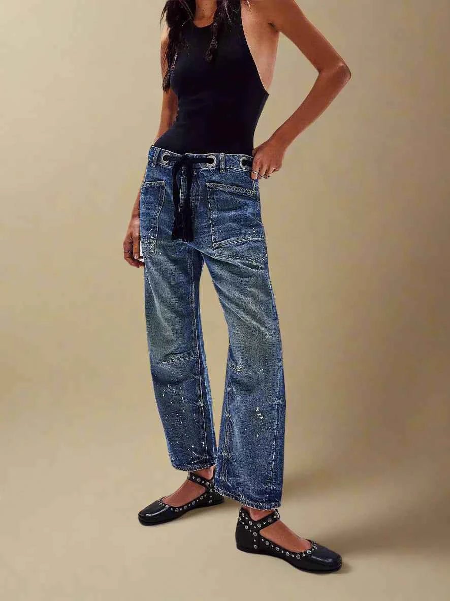 Pantalon femme multicolore style patchwork