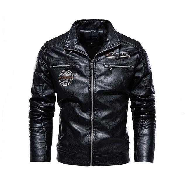 Blouson en cuir élégant noir qualité premium