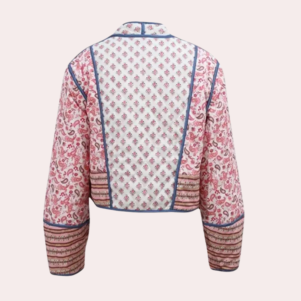 Herbstjacke Damen Blumenmuster Kurz - IdealeKleiden