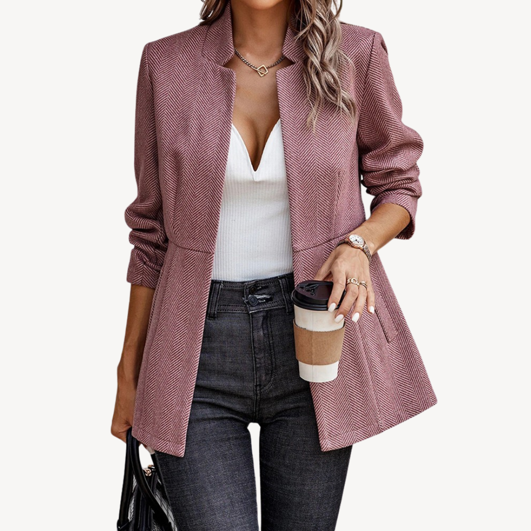 Blazer élégant pour femme à motif chevrons