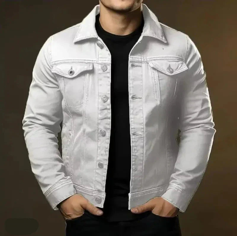 Veste en jean élégante pour homme en coton robuste