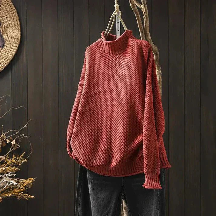 Sweat-shirt oversize confortable Col roulé