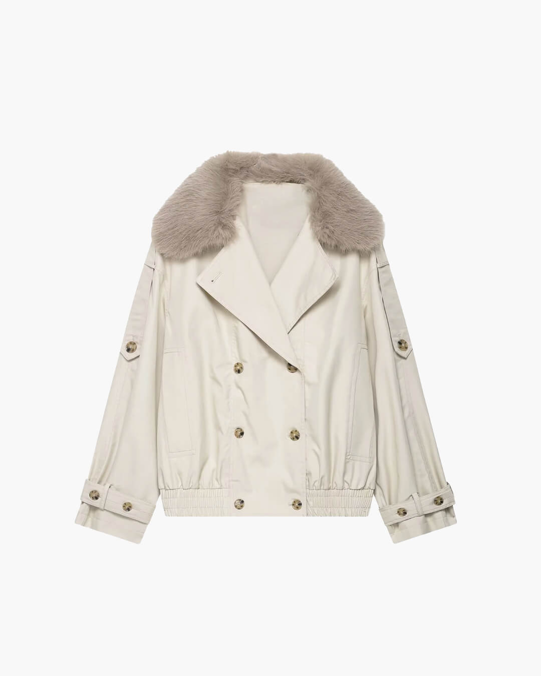 Manteau femme élégant avec fausse fourrure