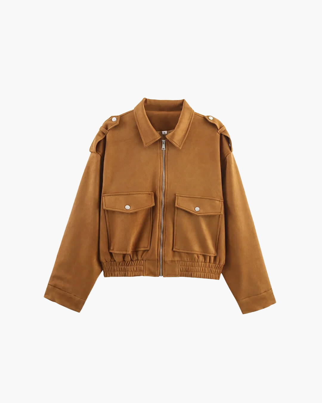 Blouson aviateur en cuir véritable suédé