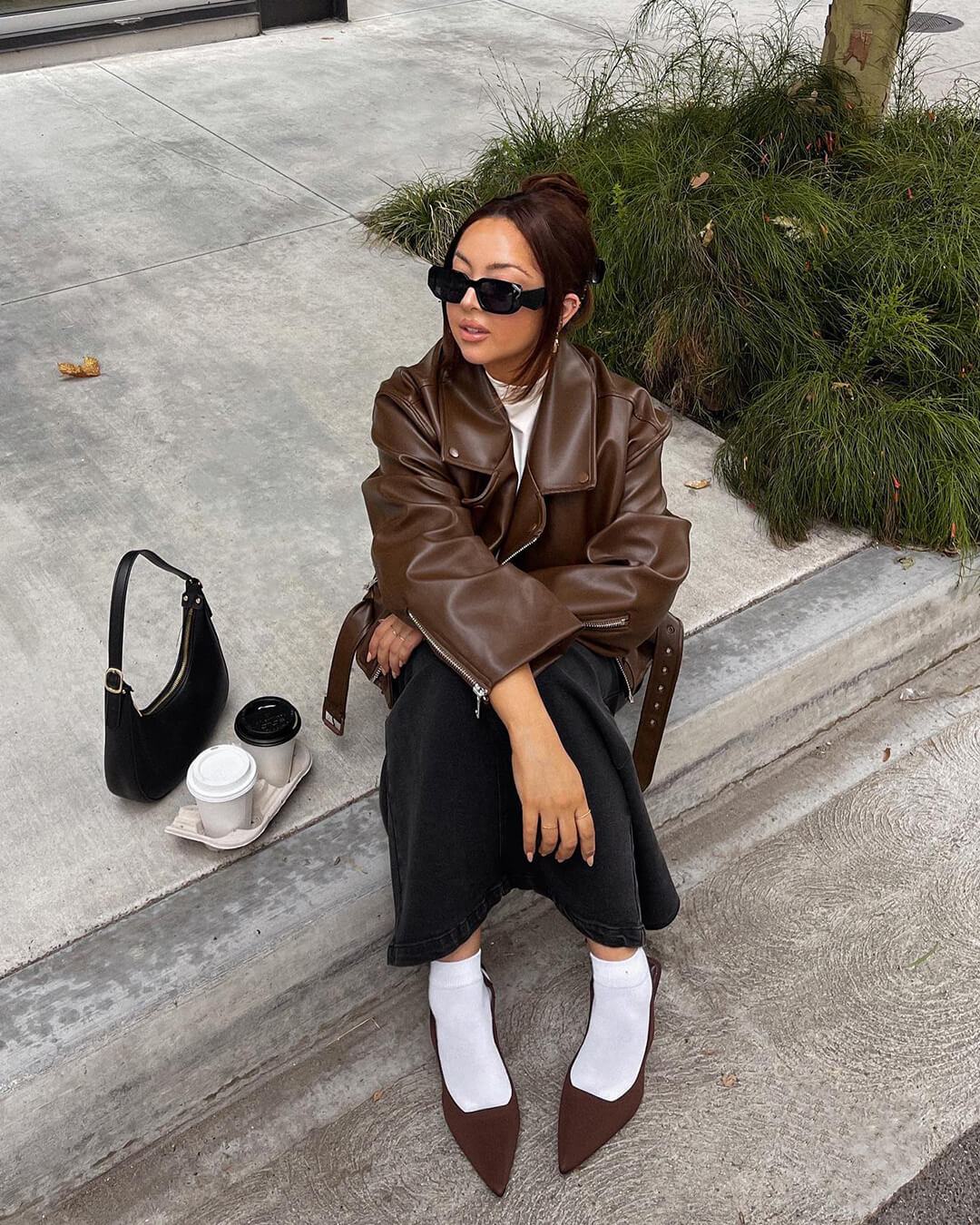 Veste en cuir vegan aspect cuir véritable