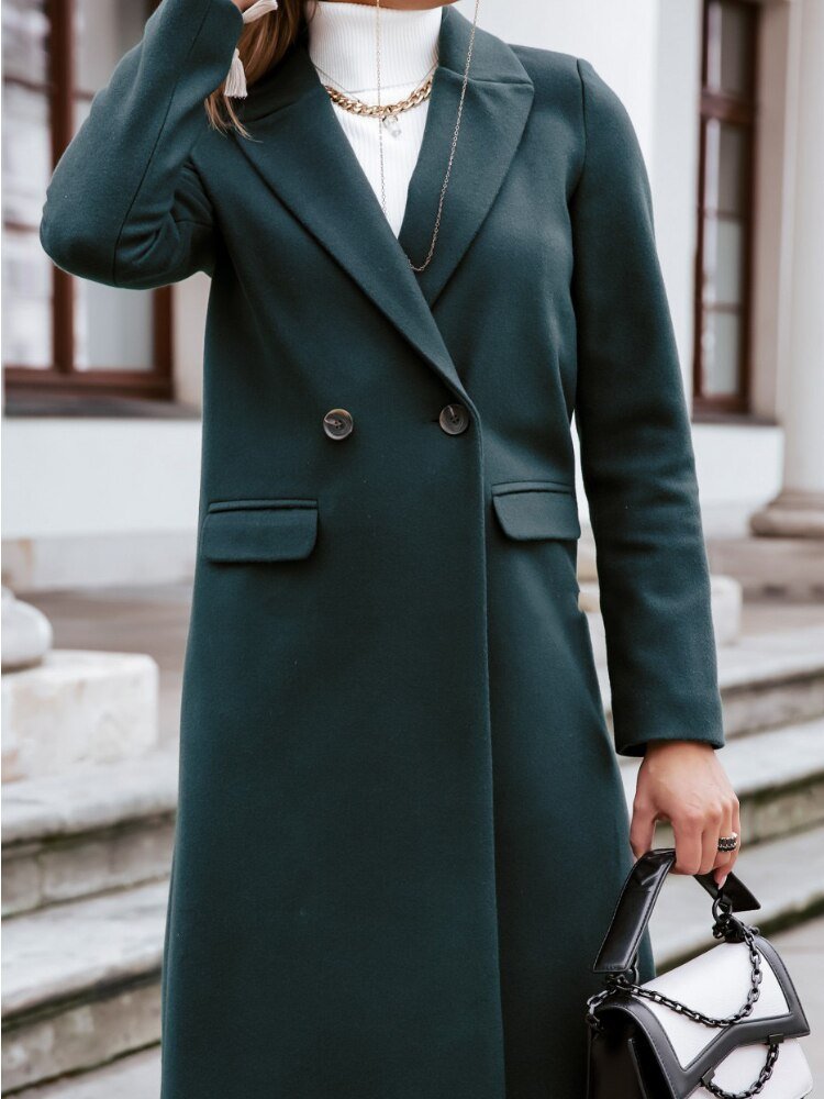 Élégant manteau pour femme en laine longueur cheville sur mesure