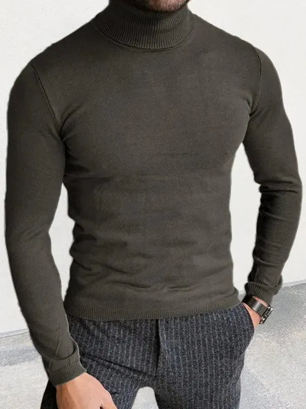 Pull en maille moderne à col roulé pour homme