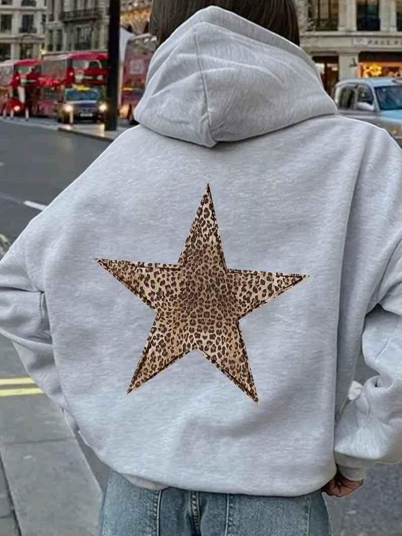 Grands sweats à capuche à imprimé léopard tendance