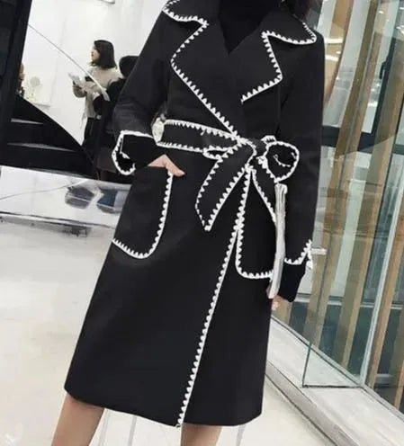 Manteau élégant pour femme Col cranté Laine