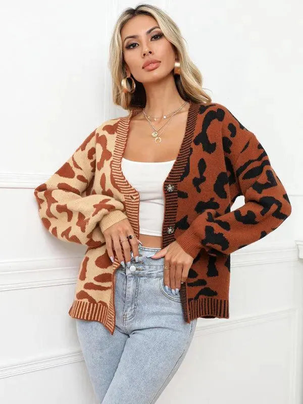 Gilet oversize motif léopard Pull tendance