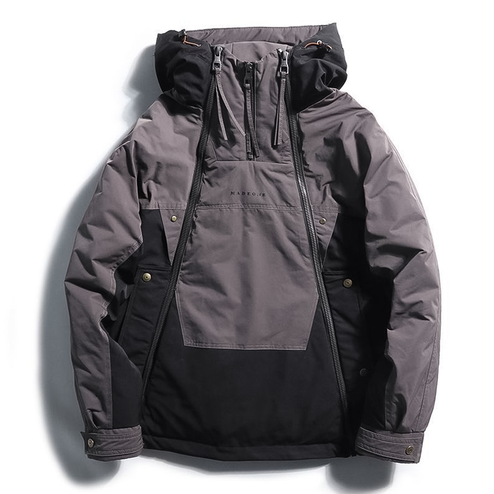 Veste d'hiver homme moderne double fermeture éclair