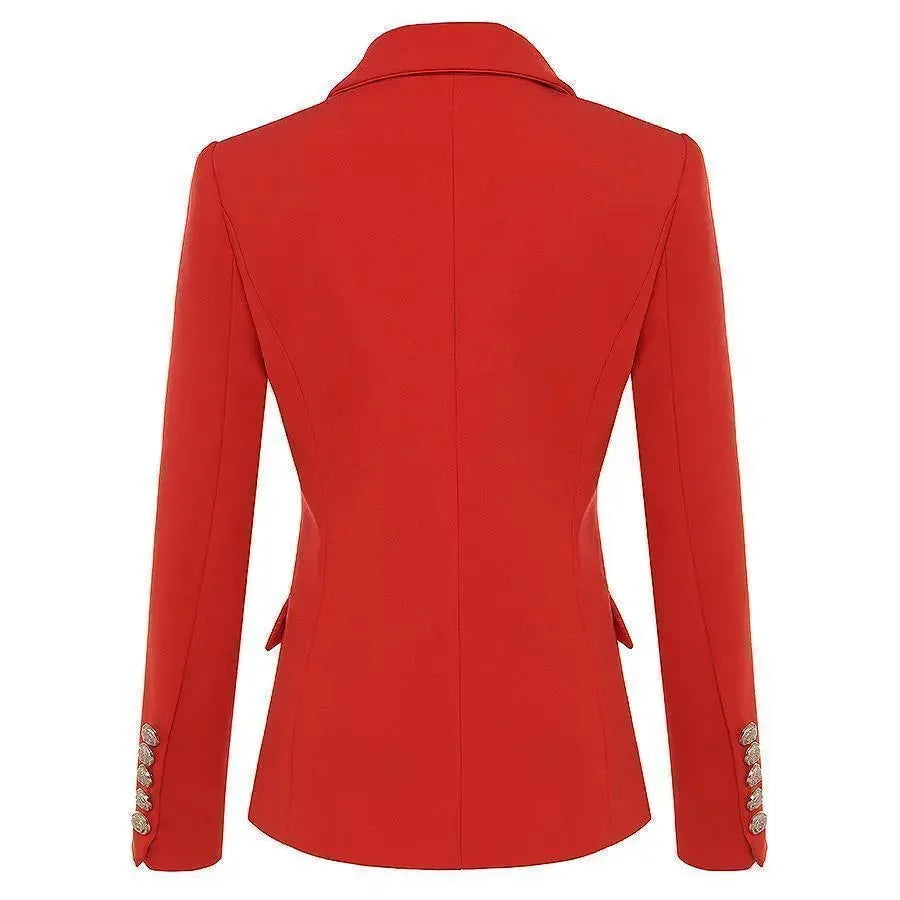 Eleganter Damen Blazer Zweireihig Schwarz - IdealeKleiden