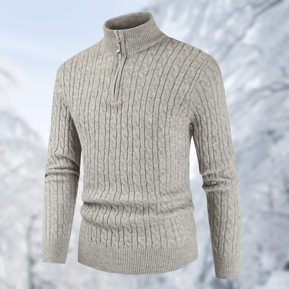 Pull-over élégant pour homme à col montant, style moderne