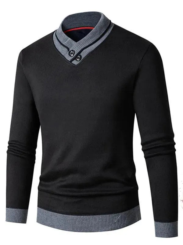 Pull homme coupe ajustée col V moderne