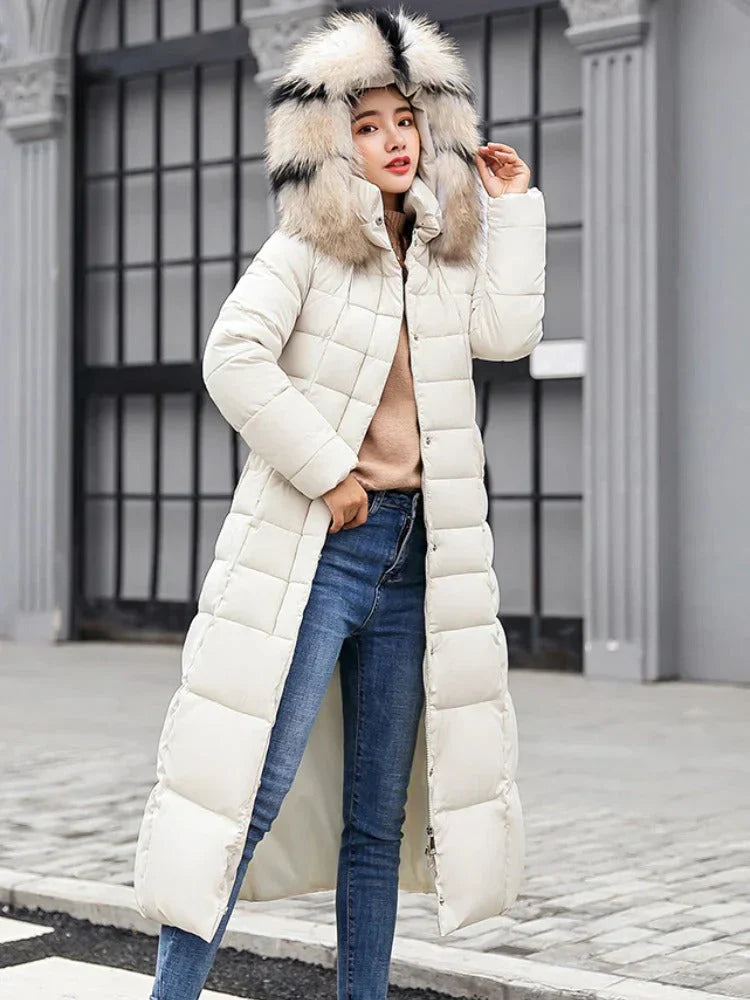 Parka long élégant en duvet pour femme