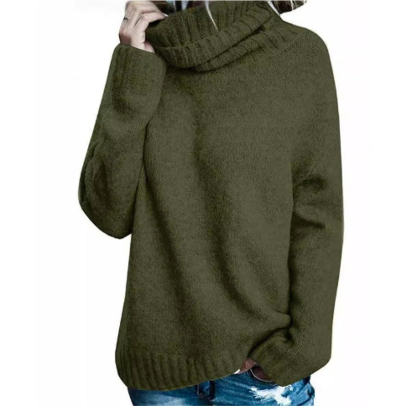 Pull à col roulé confortable en maille épaisse et douce