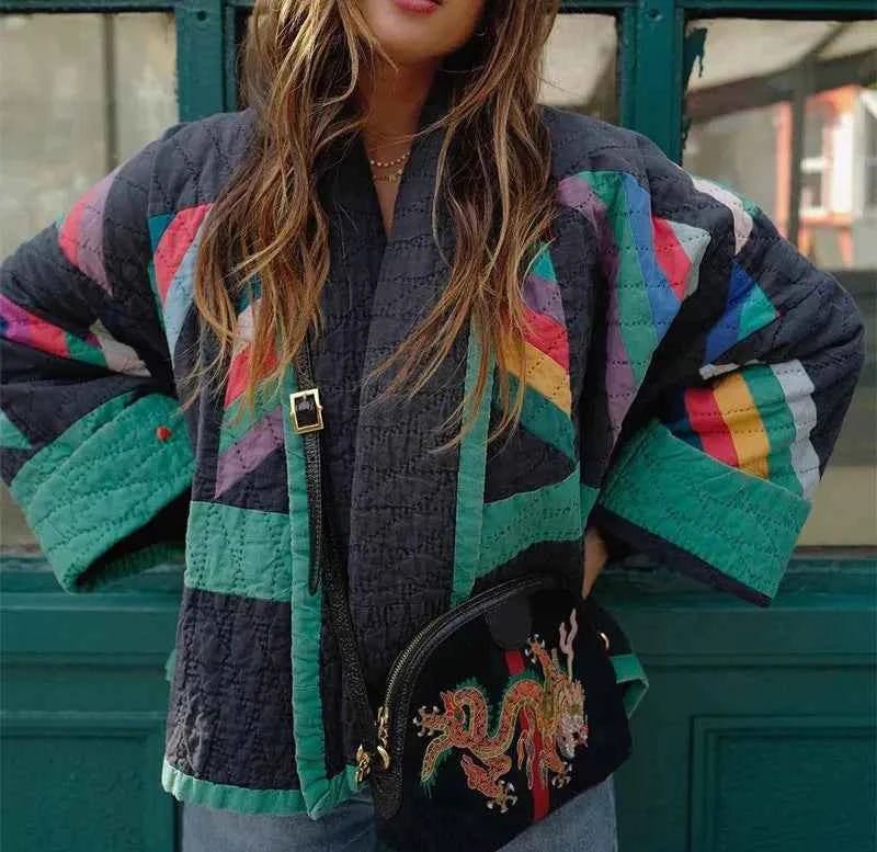 Retro Jacke Karo Muster Damen - IdealeKleiden
