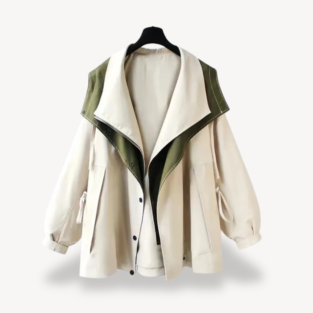 Trench-coat moderne pour femme, style colorblock