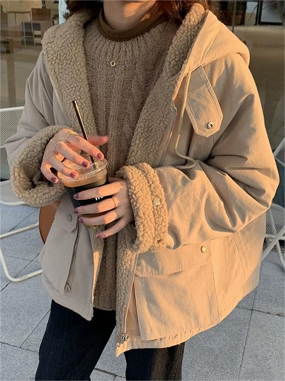 Veste polaire femme capuche oversize chaude