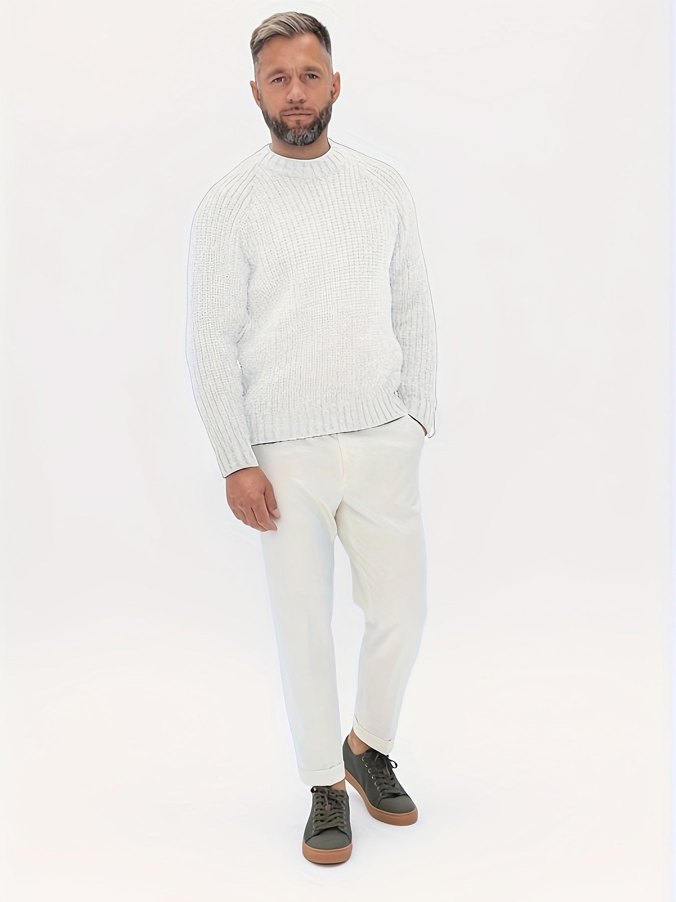 Pull-over tricoté chaud pour hommes - Hiver