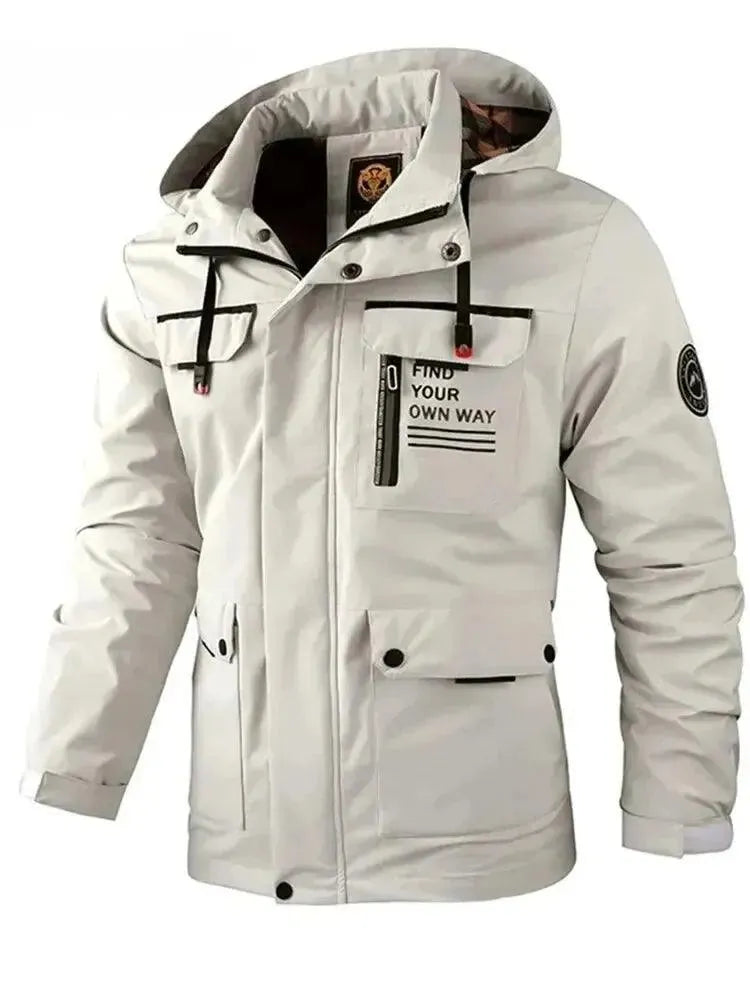Veste imperméable pour homme Coupe-vent à capuche Imperméable
