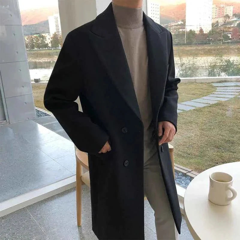 Manteau d'hiver élégant long pour homme