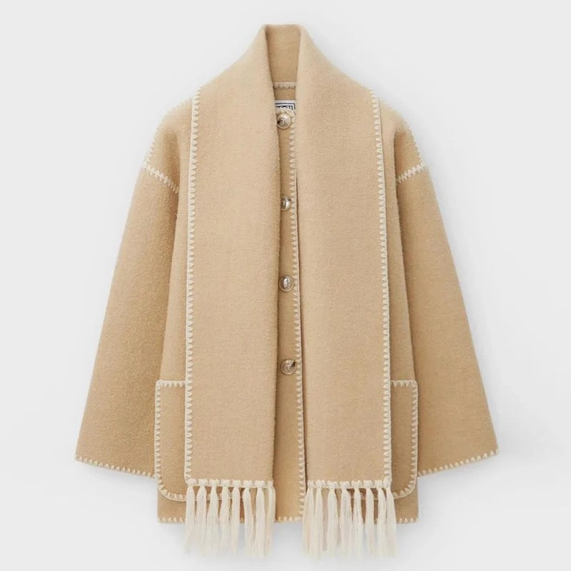 Manteau long en laine pour femme, mode automne