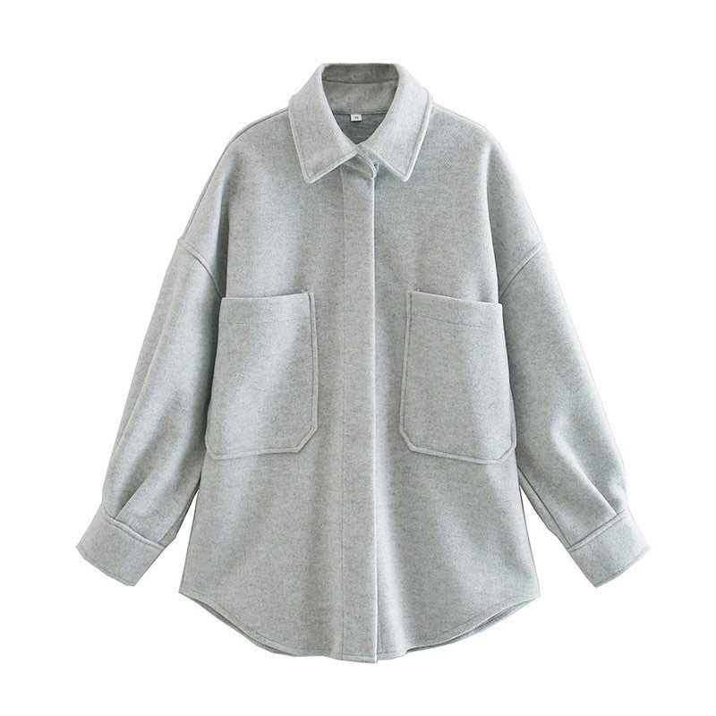 Veste de mi-saison femme grandes poches tendance oversize