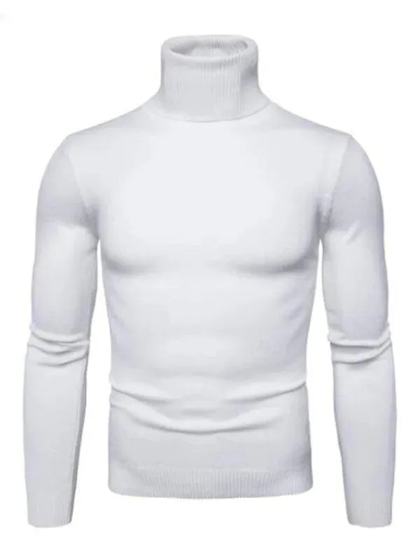 Pull homme chaud tricot épais col roulé