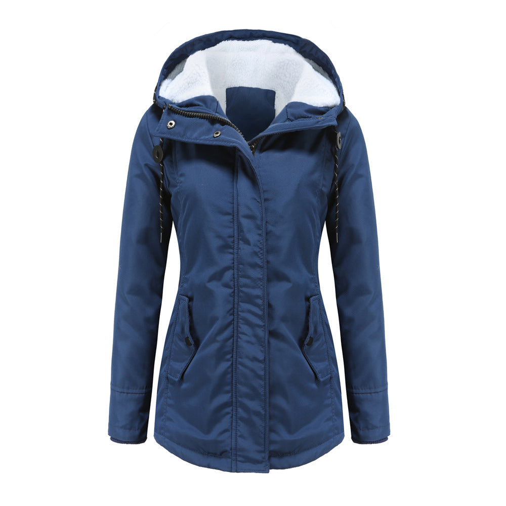 Veste de pluie imperméable doublée polaire capuche