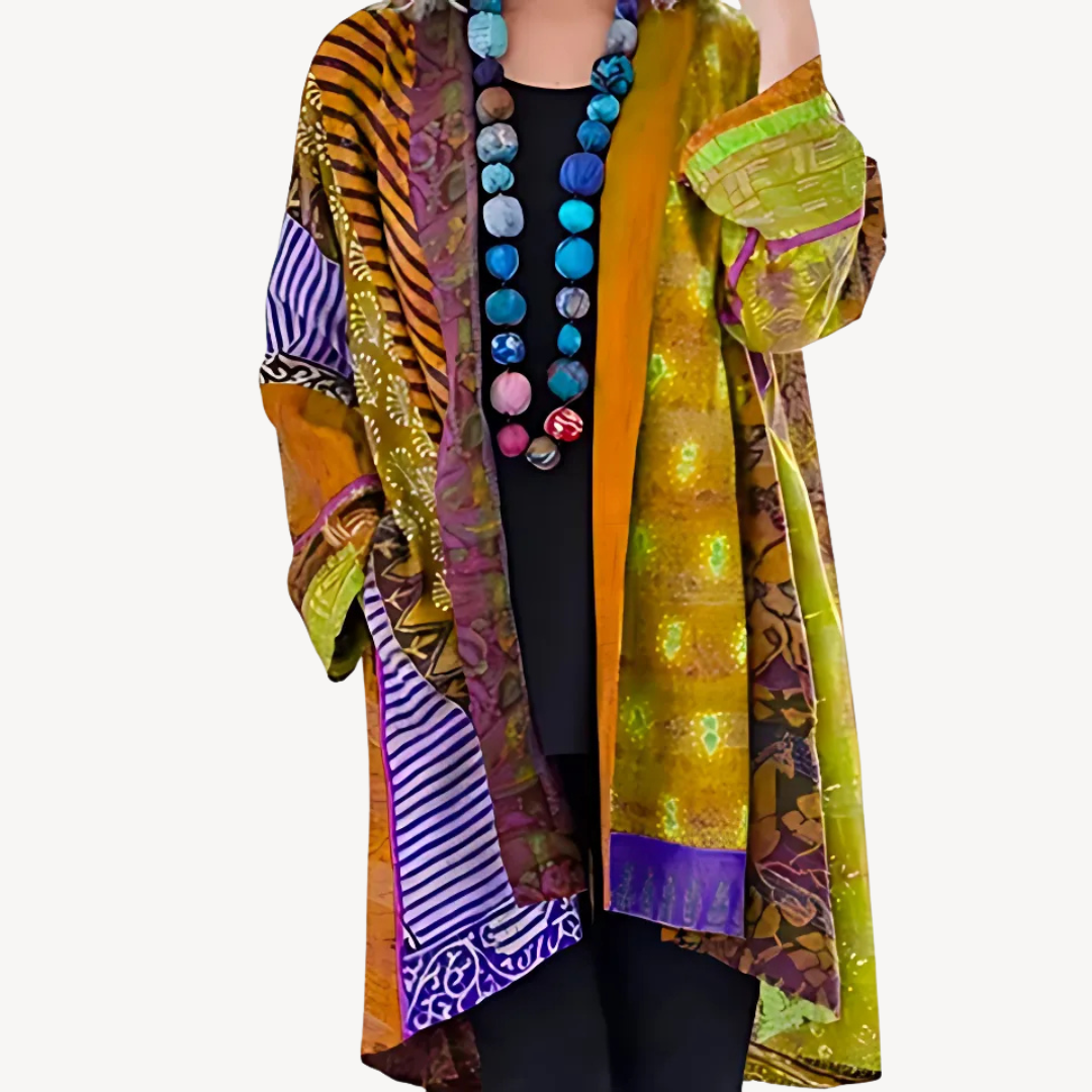 Cardigan Kimono Femme Élégant à Motifs Modernes