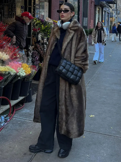 Trench-coat d'hiver doux pour femme
