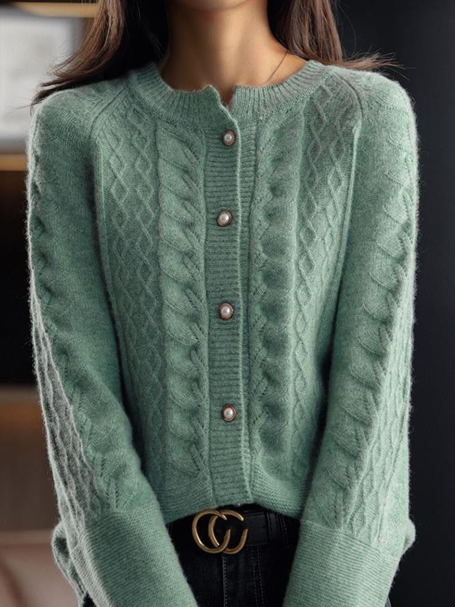 Cardigan stylé col montant moderne jacquard
