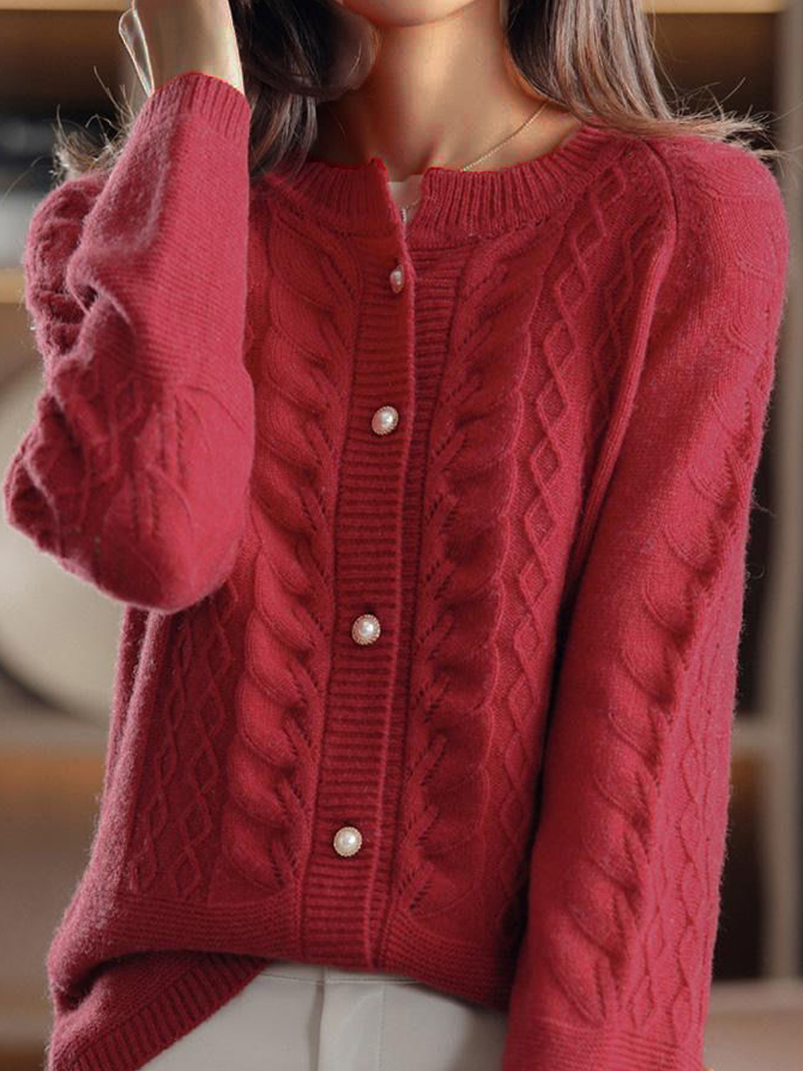 Cardigan stylé col montant moderne jacquard