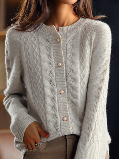 Cardigan stylé col montant moderne jacquard