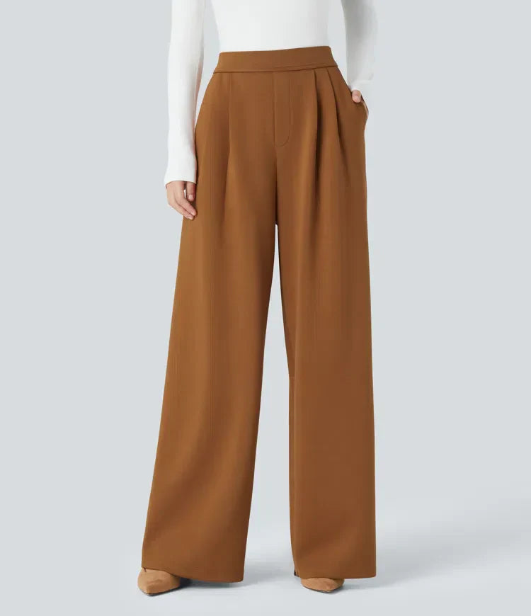 Pantalon élégant taille haute pour femme
