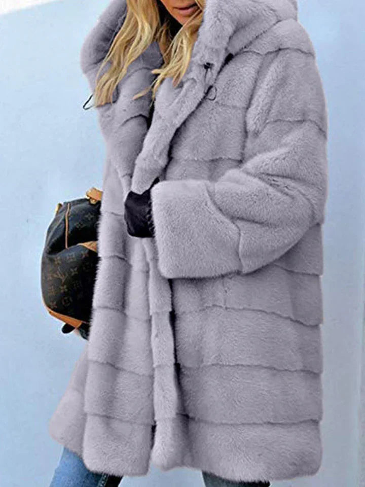 Parka en fausse fourrure avec capuche coupe oversize