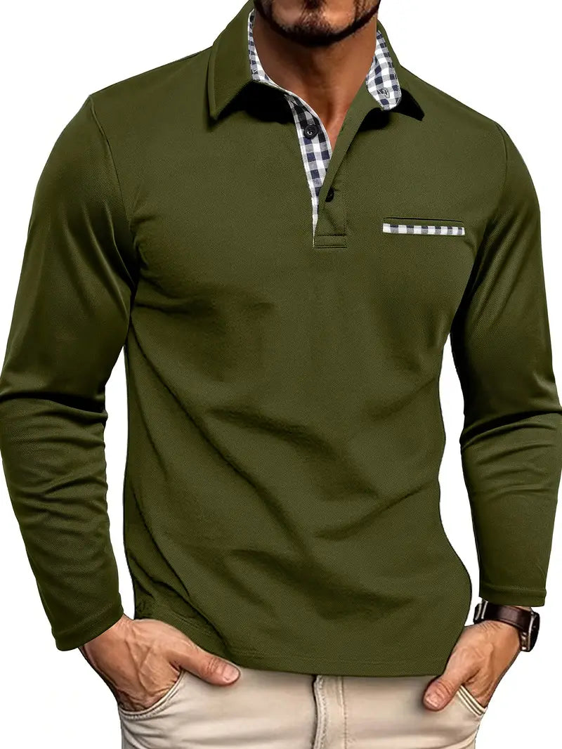 Polo-shirt à manches longues pour homme Qualité confortable