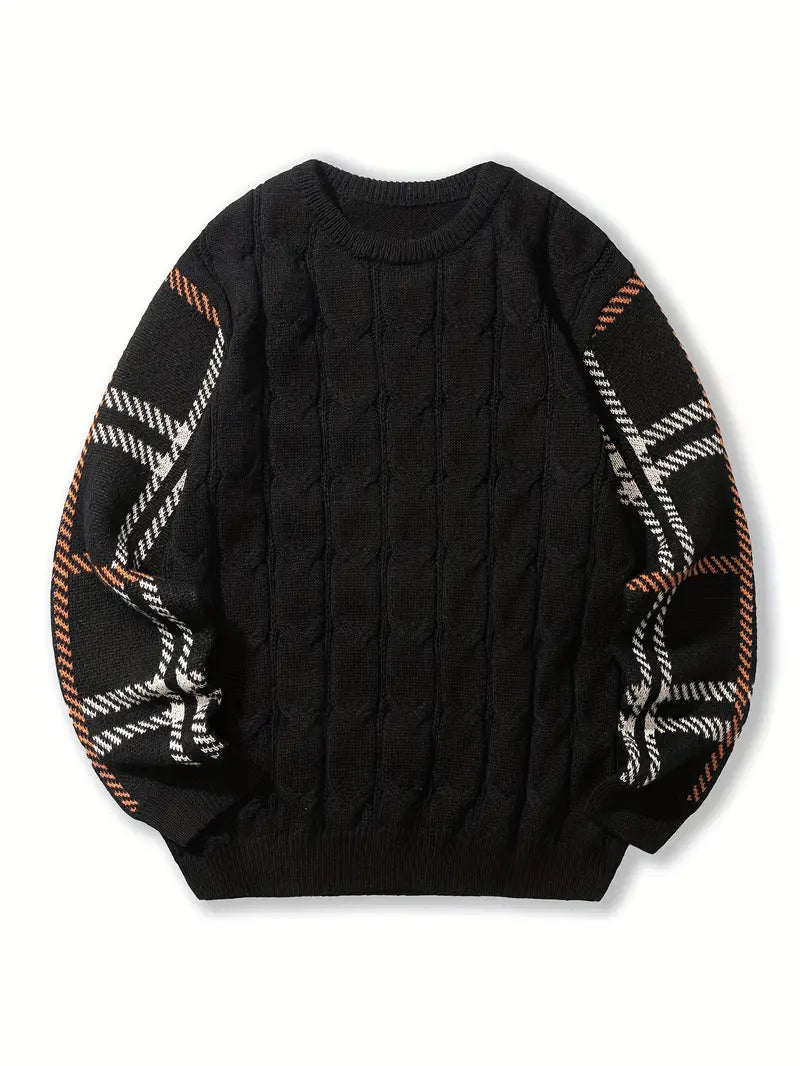 Herren Pullover Karomuster Retro Style - IdealeKleiden