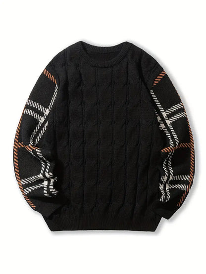 Herren Pullover Karomuster Retro Style - IdealeKleiden